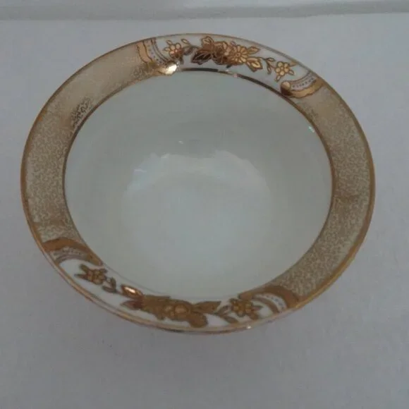 Noritake Orange Lusterware Mayo Condiment Footed Bowl Underplate Peasant Bird - Picture 8 of 11